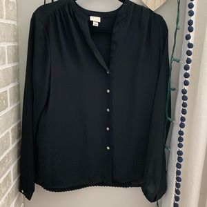 A new day black blouse with ruffle back